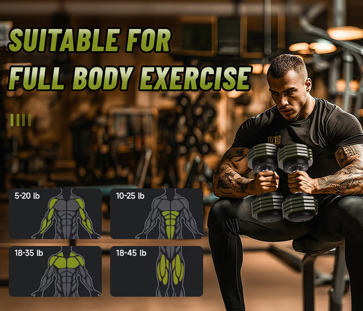 Adjustable Oliver Dumbbells Set - 22.5LB*2
