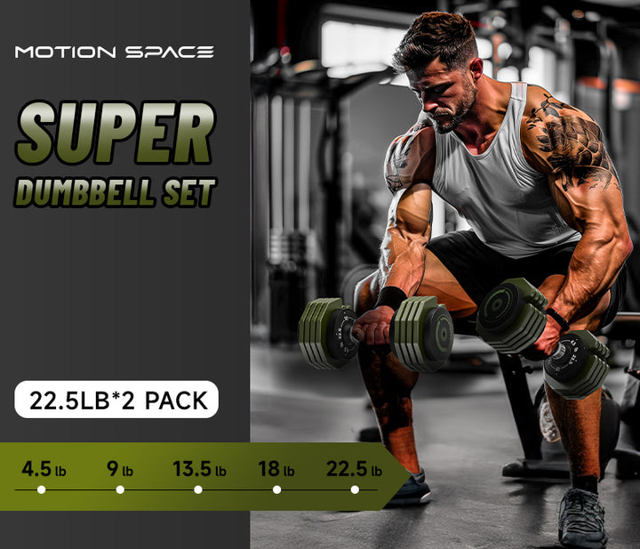 Adjustable Oliver Dumbbells Set - 22.5LB*2