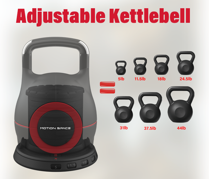 Adjustable Kettlebell 7 Weight Options Set with Single-hand Rotational