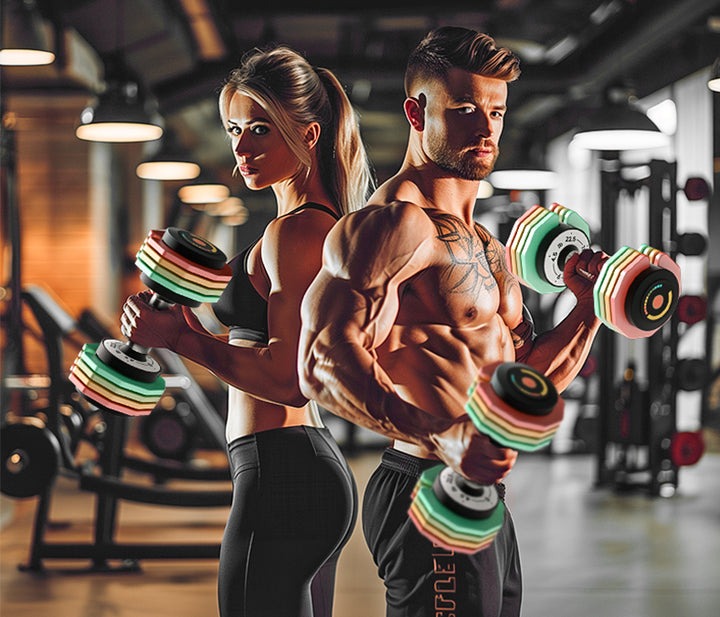 Adjustable Rainbow Dumbbells Set - 22.5LB*2