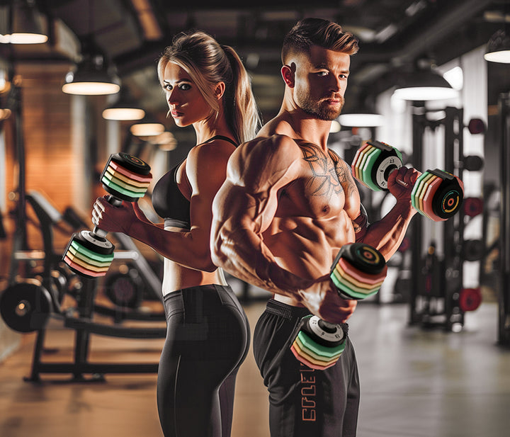 Adjustable Rainbow Dumbbells Set - 12.5LB*2