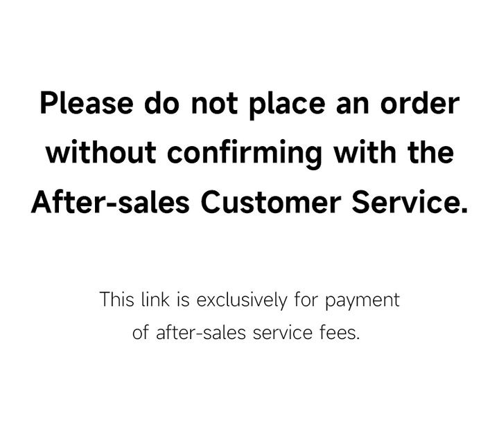 Customer Service Only | Please Contact Customer Service Before Placing an Order