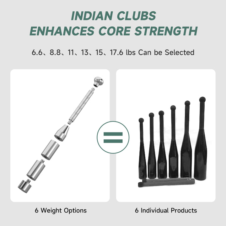 PRESALE Motion Space 6 Options Adjustable Mace Clubbell Indian Club for Strength Training