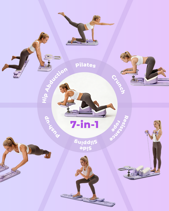 Pilates Reformer Board Crawling Machine with Resistance Bands