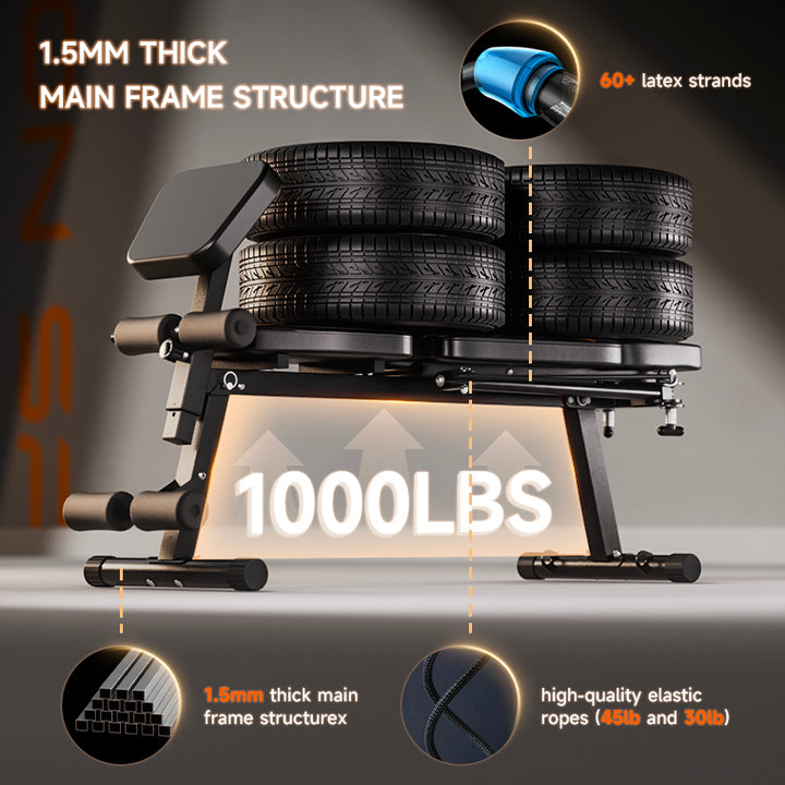 Motion Space 1000LBS Adjustable Weight Bench Press Set for Home Gym with Exclusive Cantilever