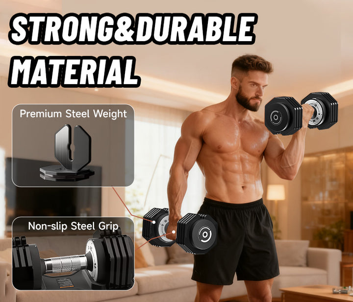 Adjustable Black Dumbbell - 45LBs